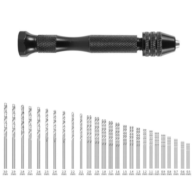 49 PC 0,5-3,0 mm Höghastighetstål Miniborrset Svart