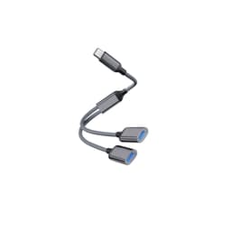 Type-C til Dual USB 2.0 Adapter Grå