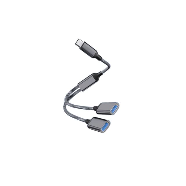 Type-C til Dual USB 2.0-adapter Grå