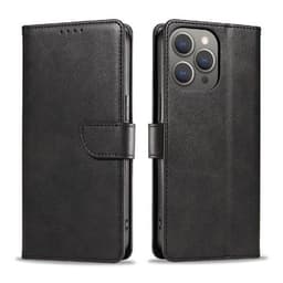Konstläderfodral med kortfack till iPhone 16 Pro - Svart
