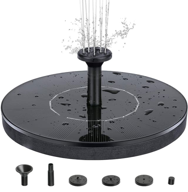 Vattenfontän solcellsdriven 13 cm Svart