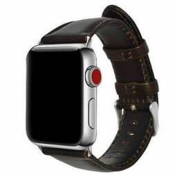 Klokkearmbånd i imitert skinn til Apple Watch, 42/44/45mm, Brun