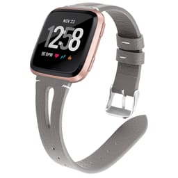 Klokkerem i ekte skinn for Fitbit Versa Smartwatch Grå
