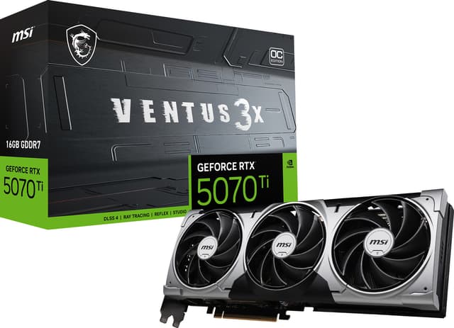 MSI GeForce RTX 5070 Ti 16G VENTUS 3X OC grafikkort (16GB GDDR7)