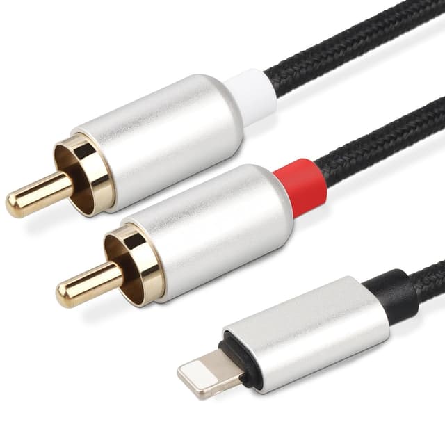 NÖRDIC Lightning (ikke MFI) til RCA lydkabel 3m