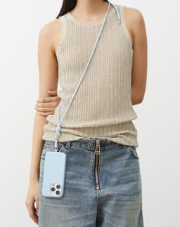 Cord Phone Strap Multi Light Blue