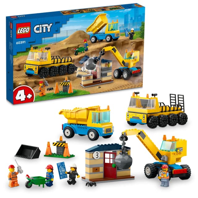 LEGO City Anleggsmaskiner og kran med rivningskule 60391