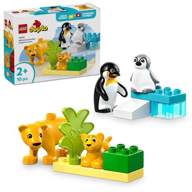 LEGO DUPLO Town Vilda djurfamiljer: Pingviner och lejon 10442