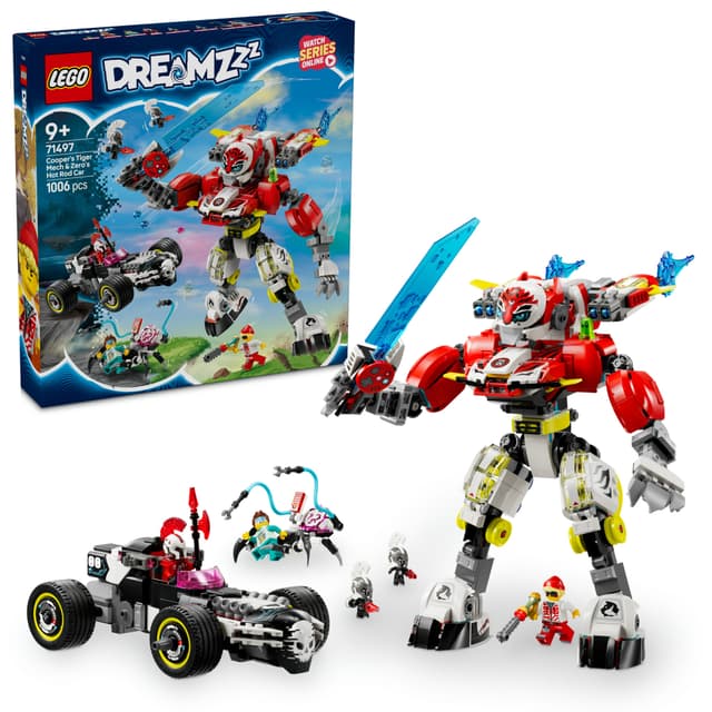 LEGO DREAMZzz Coopers tigerrobot og Zeros hotrod 71497