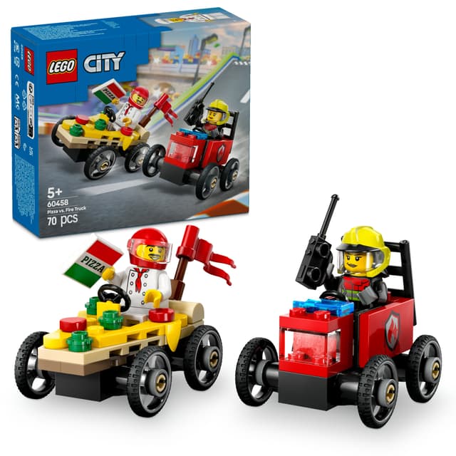 LEGO City Pizzabil mot brandbil – racingpaket 60458
