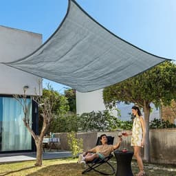 Rektangulært solseil med UV-beskyttelse 2x3m - Grå