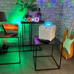 N-Gear Disco Block 410 portabel karaokehögtalare med Bluetooth och inbyggd discolampa - Vit