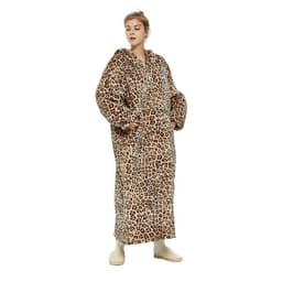 Lang Oversized hettegenser - Leopardmønster 120cm