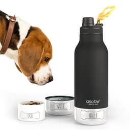 Asobu Buddy Bottle Rostfri flaska med 2 skålar - Svart