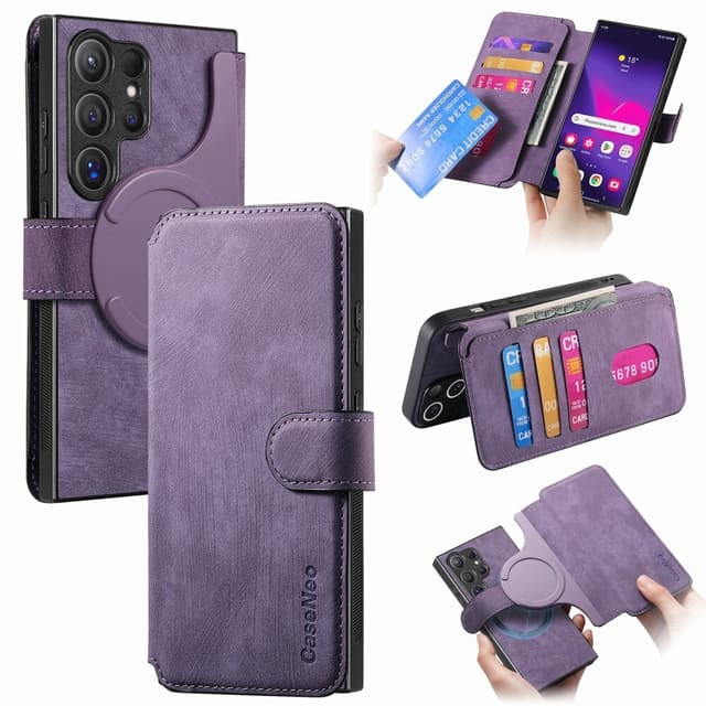 SKALO Samsung S25 Ultra CASENEO MW-03 Flip Cover - Lilla