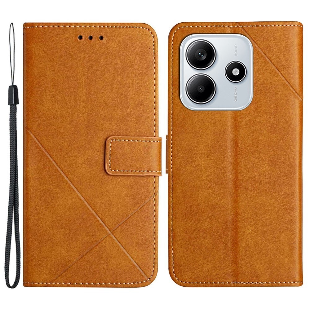 SKALO Xiaomi Redmi Note 14 5G PU-Läder Plånboksfodral - Ljusbrun