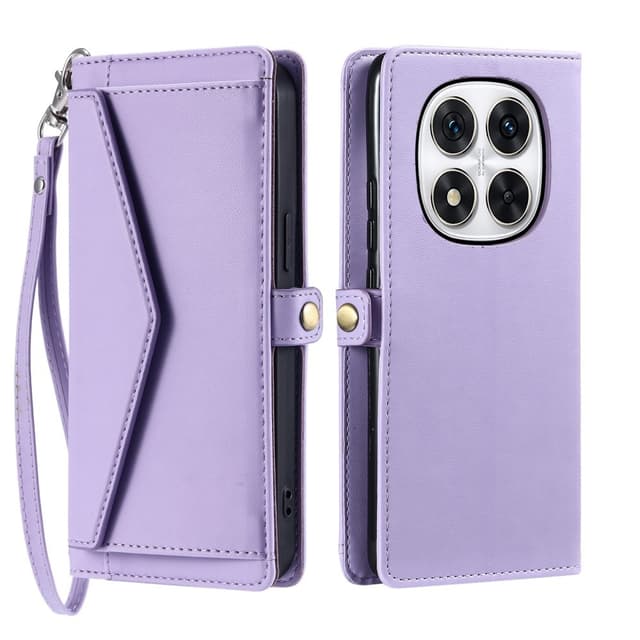 SKALO Xiaomi Redmi Note 14 Pro 5G PU-Nahkakuori Lompakkokotelo - Violetti