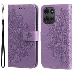 SKALO Motorola Moto G75 5G Mandala Lompakkokotelo - Violetti