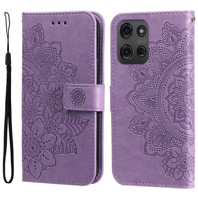 SKALO Motorola Moto G75 5G Mandala Lompakkokotelo - Violetti