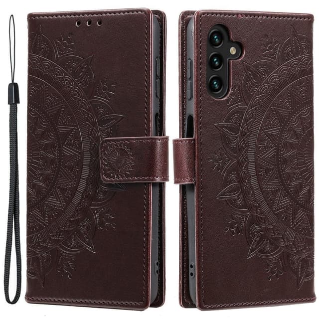 SKALO Samsung S25 Mandala Plånboksfodral - Brun