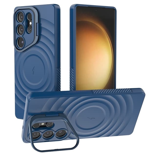 SKALO Samsung S25 Ultra Ripple Texture Cover - Blå