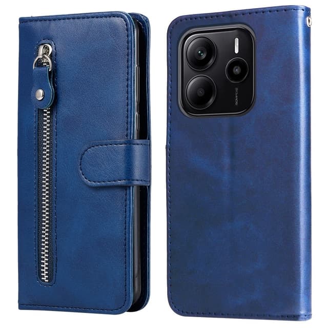 SKALO Xiaomi Redmi Note 14 4G Klassisk Dragkedja Plånboksfodral - Blå