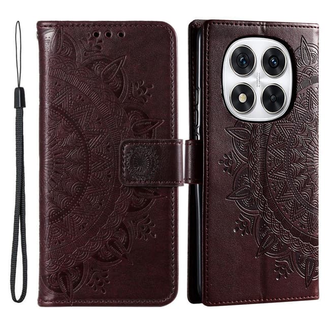 SKALO Xiaomi Redmi Note 14 Pro 5G Mandala Flip Cover - Brun