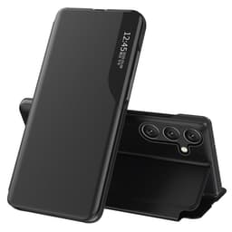 SKALO Samsung S25 Clear View Window Kotelo - Musta