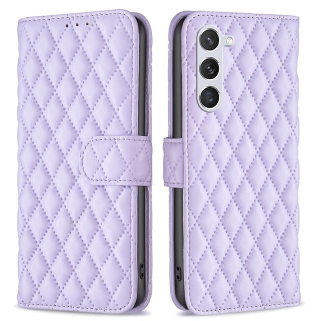 SKALO Samsung S25 BINFEN COLOR Quiltat Plånboksfodral - Lila