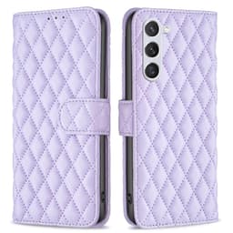 SKALO Samsung S25 BINFEN COLOR Quiltet cover Flip Cover - Lilla