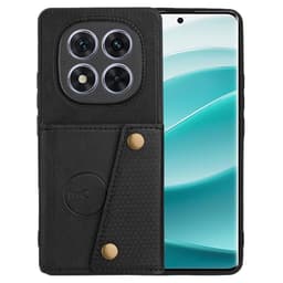 SKALO Xiaomi Redmi Note 14 Pro+ 5G PU-nahkakotelo, 2 korttipaikkaa Suojakuori - Musta
