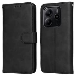 SKALO Xiaomi Redmi Note 14 4G PU-läder Plånboksfodral - Svart