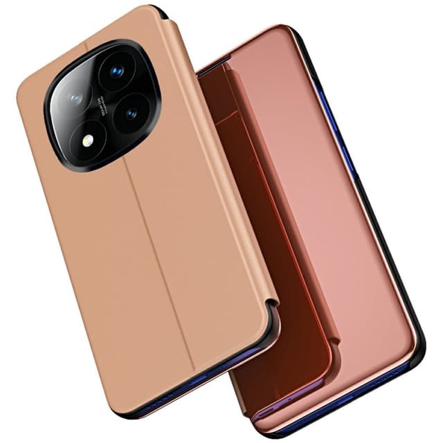 SKALO Xiaomi Redmi Note 14 Pro+ 5G Clear View Flip Cover - Rosa guld