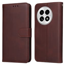 SKALO OnePlus 13 PU-nahka Lompakkokotelo - Ruskea