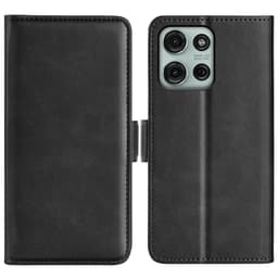 SKALO Motorola Moto G75 5G Premium ID Lompakkokotelo - Musta
