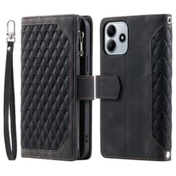 SKALO Xiaomi Redmi Note 14 5G Style 005 Big Wallet Quiltat Flip Cover - Sort