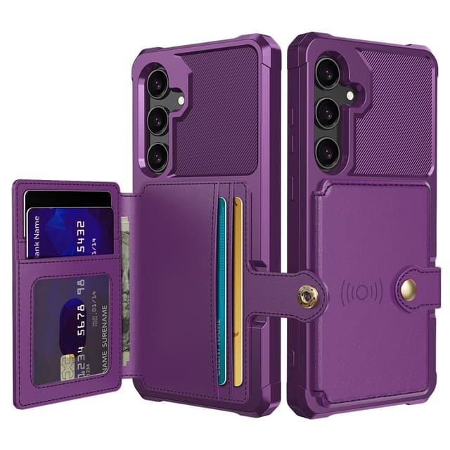 SKALO Samsung S25+ Stødresistent Cover med Pung- Lilla