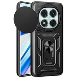SKALO Xiaomi Redmi Note 14 Pro 5G Armor Metallring Kameraslider Cover - Sort