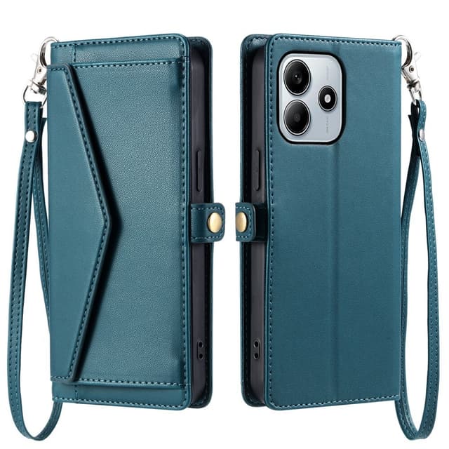 SKALO Xiaomi Redmi Note 14 4G PU-Läder Envelope Plånboksfodral - Grön