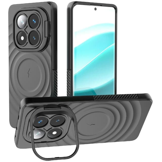 SKALO Xiaomi Redmi Note 14 Pro 5G Ripple Texture Suojakuori - Musta