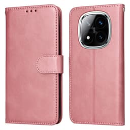 SKALO Xiaomi Redmi Note 14 Pro 5G PU-läder Plånboksfodral - Rosa