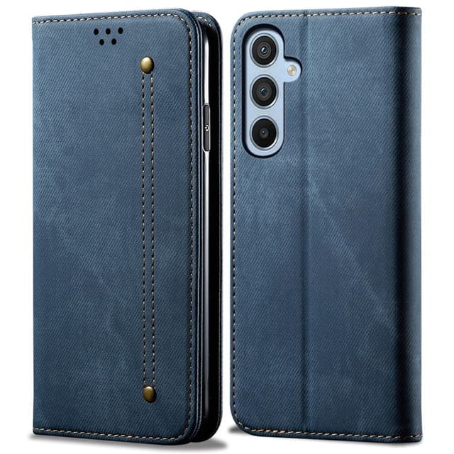 SKALO Samsung S25 Jeans Flip Cover - Blå