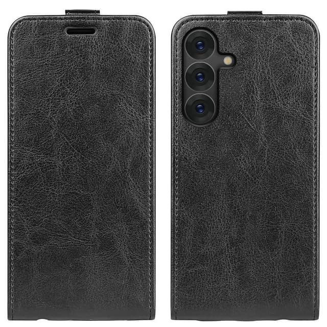 SKALO Samsung S25 Vertical Flip PU-Læder Flip Cover - Sort