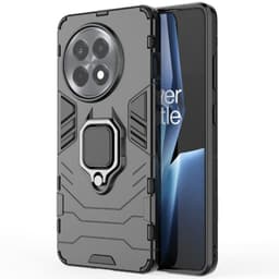 SKALO OnePlus 13R Armor Metallring Suojakuori - Musta