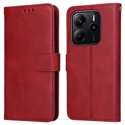 SKALO Xiaomi Redmi Note 14 4G PU-nahka Lompakkokotelo - Punainen