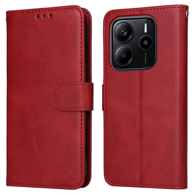 SKALO Xiaomi Redmi Note 14 4G PU-nahka Lompakkokotelo - Punainen