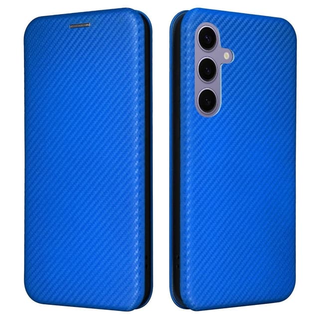 SKALO Samsung S25 Carbon Fiber Flip Cover - Blå