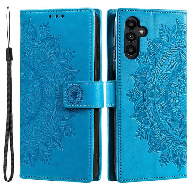 SKALO Samsung S25 Mandala Flip Cover - Blå