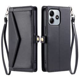 SKALO Xiaomi Redmi Note 14 4G PU-Läder Envelope Plånboksfodral - Svart