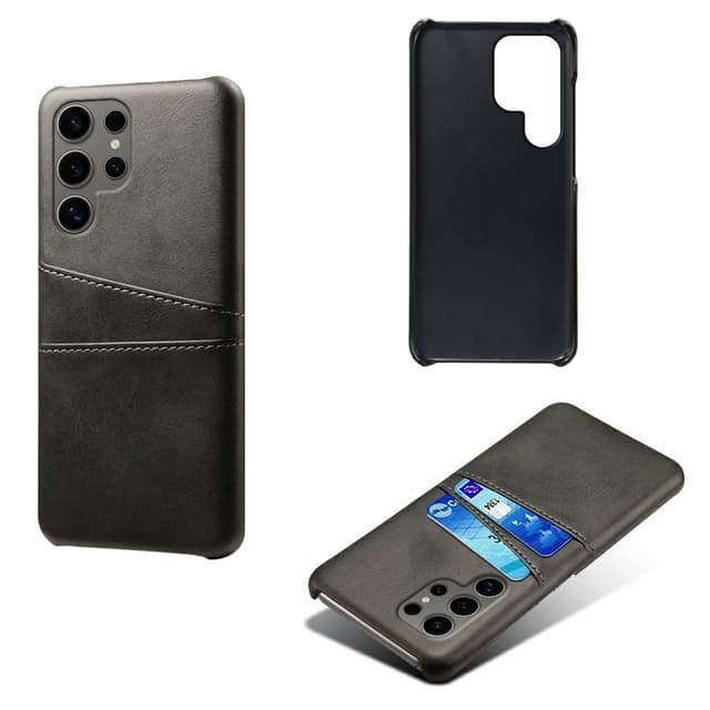 SKALO Samsung S25 Ultra PU-Läder Korthållare Skal - Svart